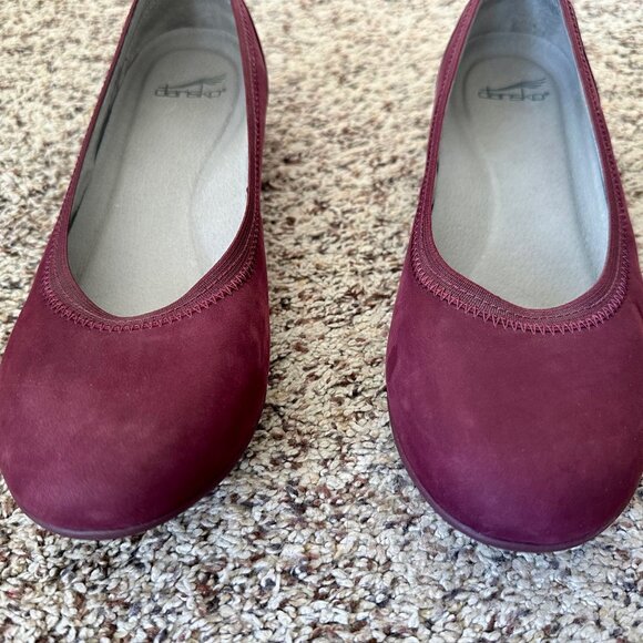 Dansko Women's Kristen Nubuck Ballet Flats Shoes Wine Burgundy Size 39 US 8.5-9 - Picture 6 of 9